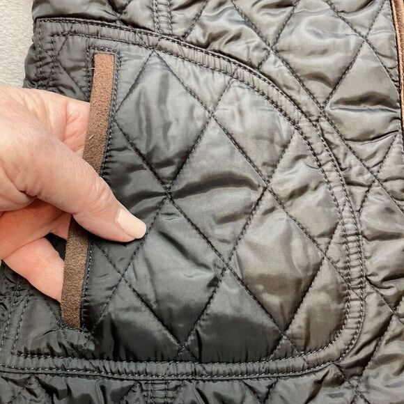 Banana Republic Quilted Field Vest Womens S Black Quilted Full-Zip Equestrian - Picture 8 of 10